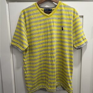 Ralph Lauren Yellow and Gray Striped Tee